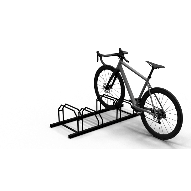 Bicycle stand | Row system | hot-dip galvanised and coated in RAL9005 | 4 parking spaces